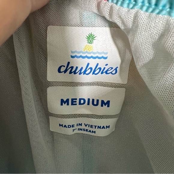 Chubbies Mens Multicolor Pineapple Printed Swim Shorts 7” Inseam Size Medium - Picture 4 of 8